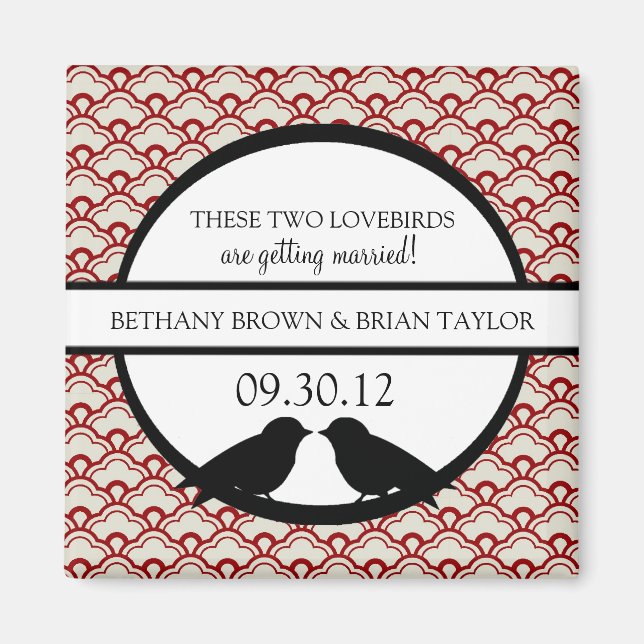 Lovebirds Collection Save the Date Magnet (Front)