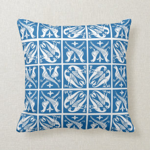 Lovebirds Delft Blue and White Cushion