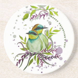 Lovebirds for Valentine's Day Coaster