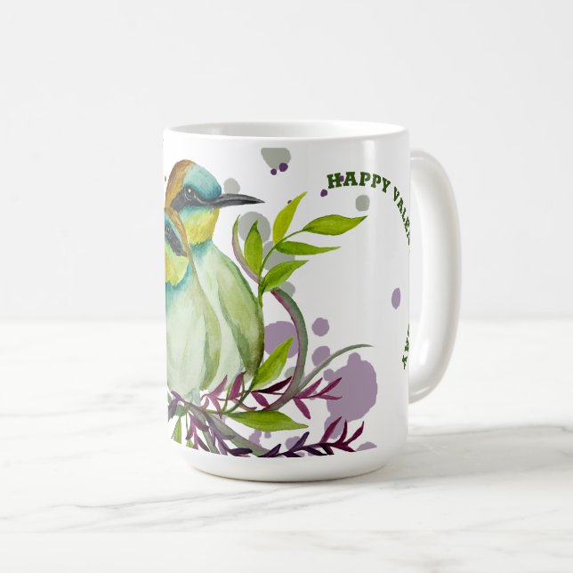 Lovebirds for Valentine's Day Coffee Mug (Front Right)