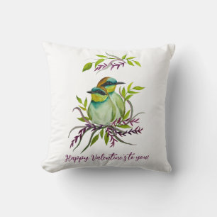 Lovebirds for Valentine's Day Cushion