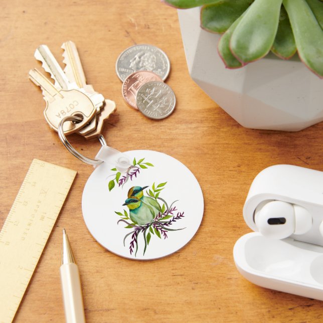 Lovebirds for Valentine's Day Key Ring (Desk)