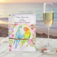 Lovebirds Grandmother & Grandpa Happy Anniversary 