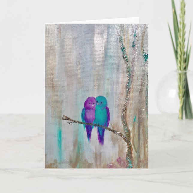 Lovebirds Greeting Cards (Front)