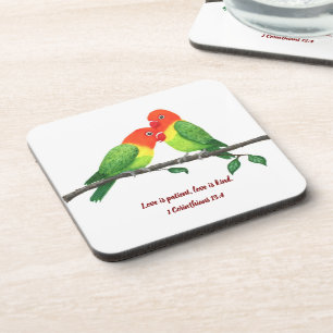 Lovebirds Hard plastic coaster