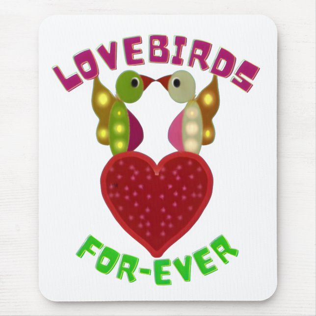  Lovebirds Heart Gift  Mouse Mat (Front)