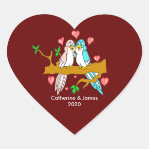 Lovebirds Heart Sticker