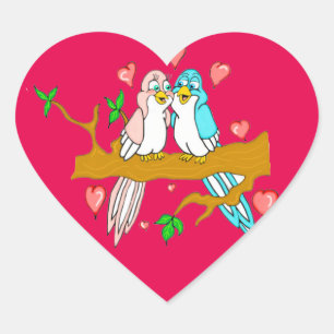 Lovebirds Heart Stickers