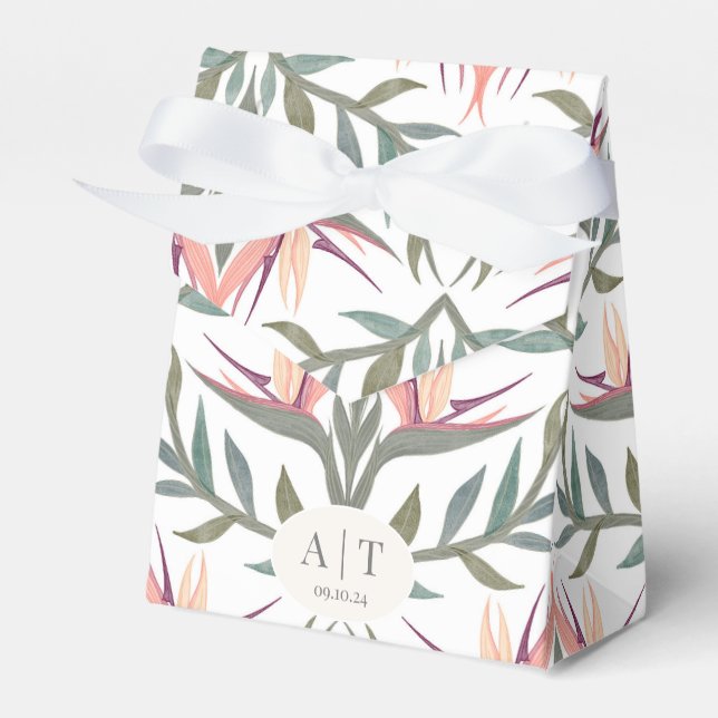 Lovebirds in Paradise Favour Box (Front Side)