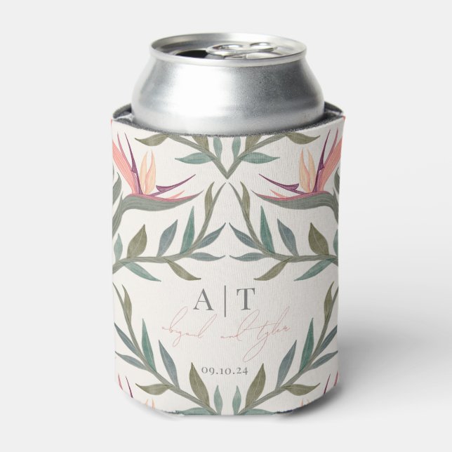 Lovebirds in Paradise Personalised Can Cooler (Can Front)