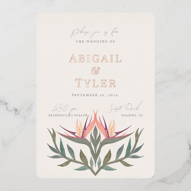 Lovebirds in Paradise Wedding (Front)