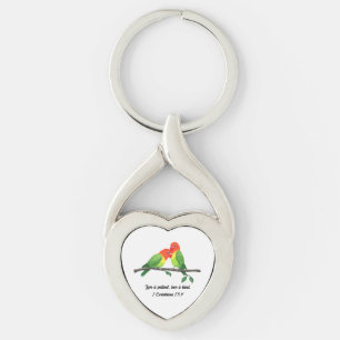 Lovebirds Inspirational Keychain