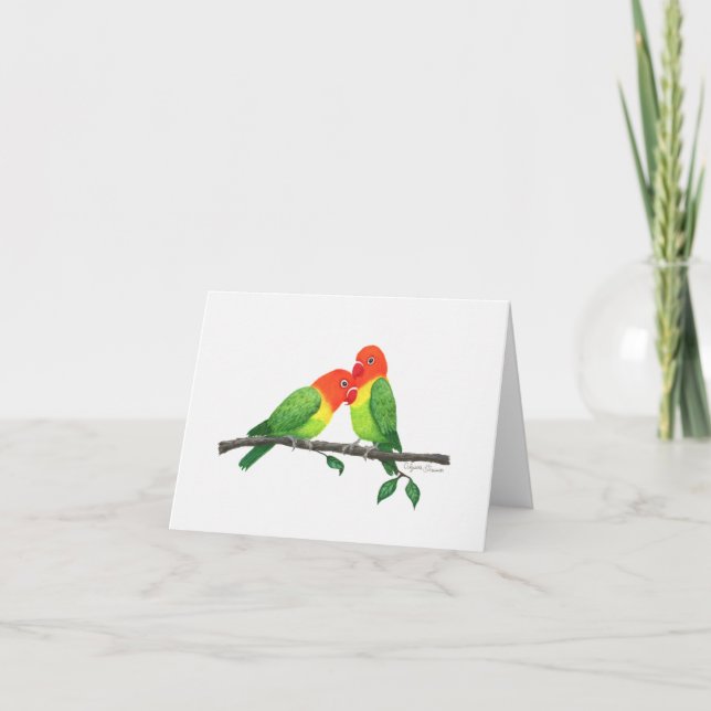 Lovebirds Inspirational Note Card (Front)