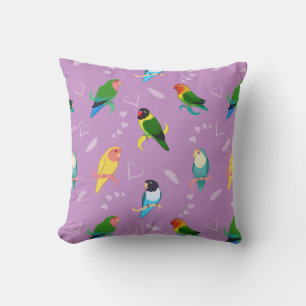 Lovebirds of Rainbow Colours Pattern Cushion