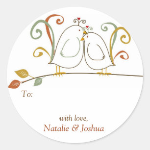 Lovebirds on Branches Gift Tags