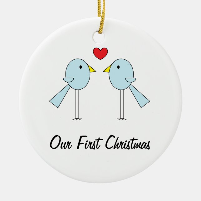 "Lovebirds" Ornament (Front)