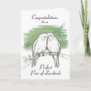 Lovebirds Personalised Wedding Card