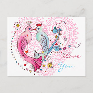 Lovebirds Postcard