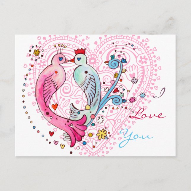 Lovebirds Postcard (Front)