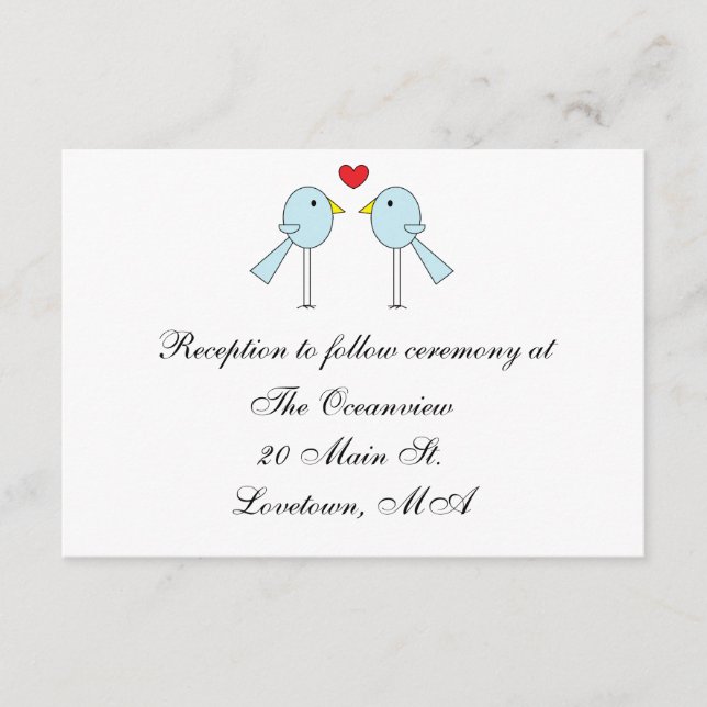 "Lovebirds" Reception Cards (Front)