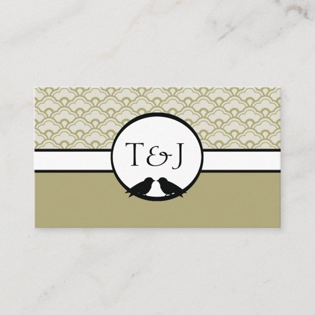 Lovebirds Reception Seating Place Cards (Front)