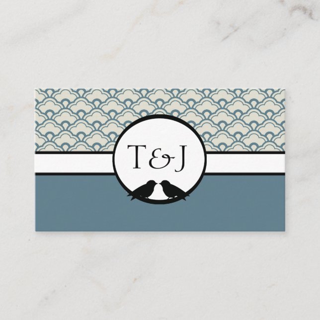 Lovebirds Reception Seating Place Cards (Front)