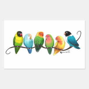 Lovebirds Rectangular Sticker