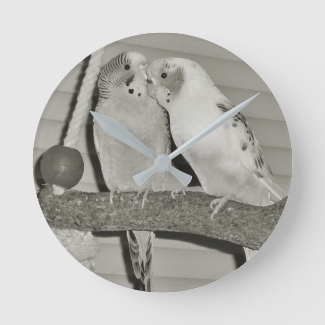Lovebirds Round Clock (Front)