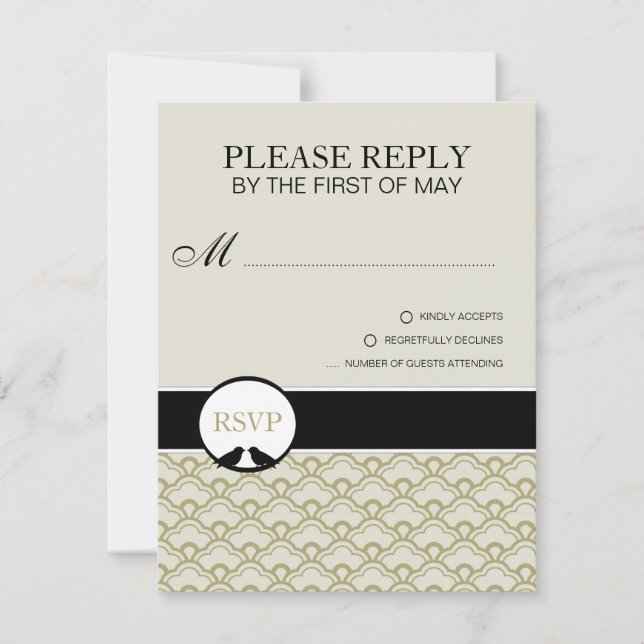Lovebirds RSVP Cards or Reply Cards (Front)