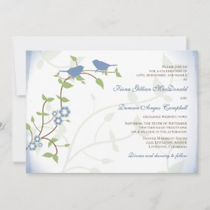 Lovebirds Songbirds Birds Wedding Invitation