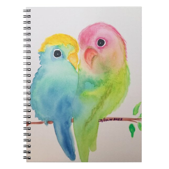 Lovebirds Spiral Photo Notebook (Front)