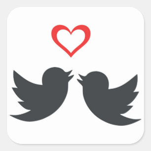 LOVEBIRDS SQUARE STICKER