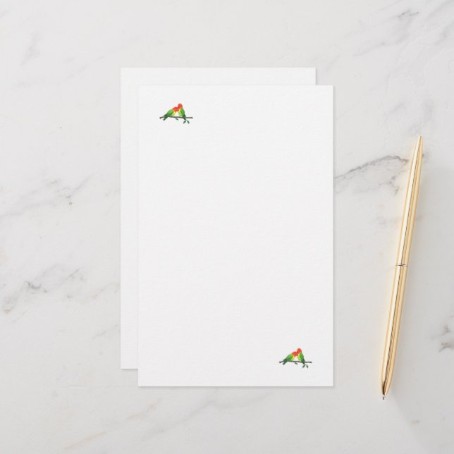 Lovebirds Stationery (Front/Back In Situ)