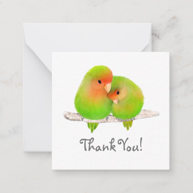 Lovebirds Thank You Note card (Front)