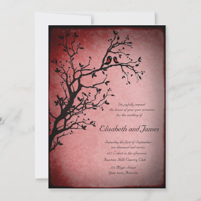 Lovebirds wedding invitation (Front)