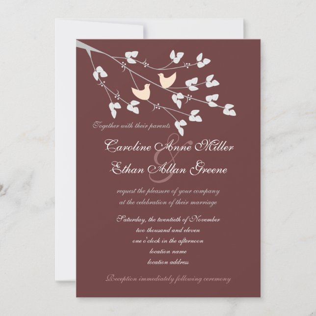 Lovebirds Wedding Invitation (Front)