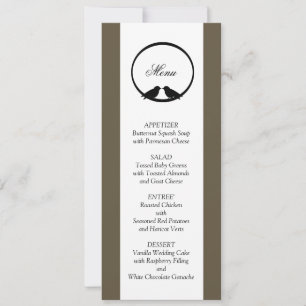 Lovebirds Wedding Reception Menu Cards