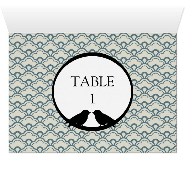 Lovebirds Wedding Reception Table Cards (Inside Horizontal (Bottom))