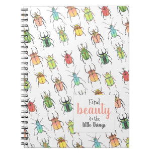 Lovebug Beetle Pattern with Quote Notebook