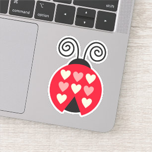 Lovebug Hearts Ladybug  Die Cut Sticker Decal