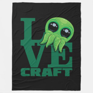 Lovecraft Baby Cthulhu Design – Spooky Cute Love Fleece Blanket