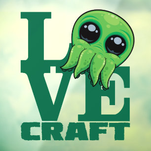 Lovecraft Baby Cthulhu Design – Spooky Cute Love Window Cling
