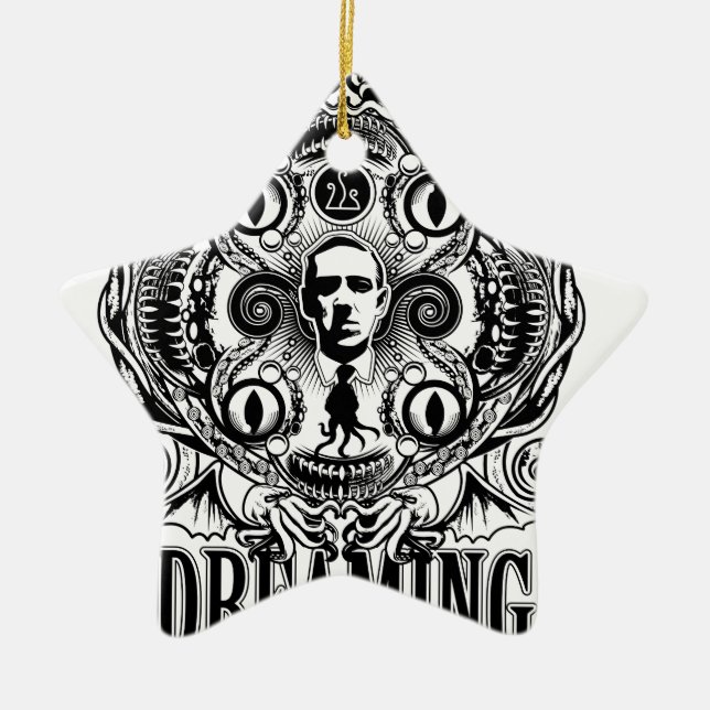 Lovecraftian Dreams Ceramic Tree Decoration (Front)