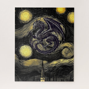 Lovecraftian Night Sky & Wyvern  Jigsaw Puzzle