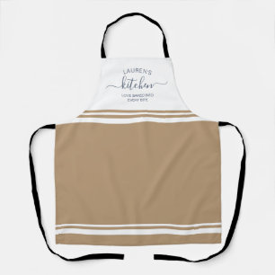 Loved Baked In Tan French Stripe Apron