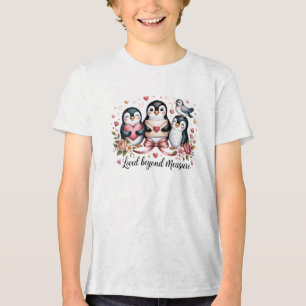 Loved Beyond Measure Cute Penguin Family Valentine Tri-Blend Shirt