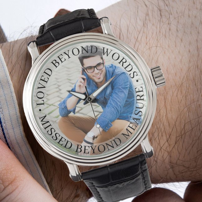Loved Beyond Words Remembrance Photo Watch (Memorial Watch with photo)