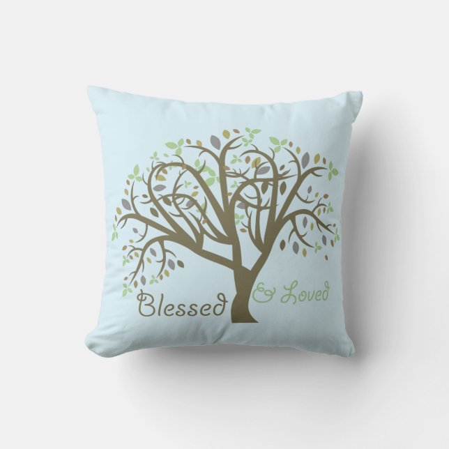 Loved & Blessed accent pillow. Cushion (Front)