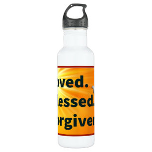 Loved.Blessed.Forgiven. water bottle