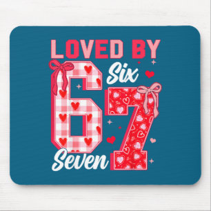 Loved By 67 Valentine Six Seven Meme Hearts 6 7 Wo Mouse Mat